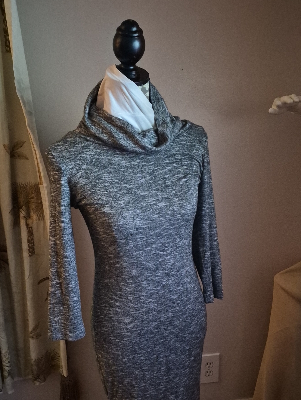 Forever 21 Gray Marled Cowl Neck Knit Dress